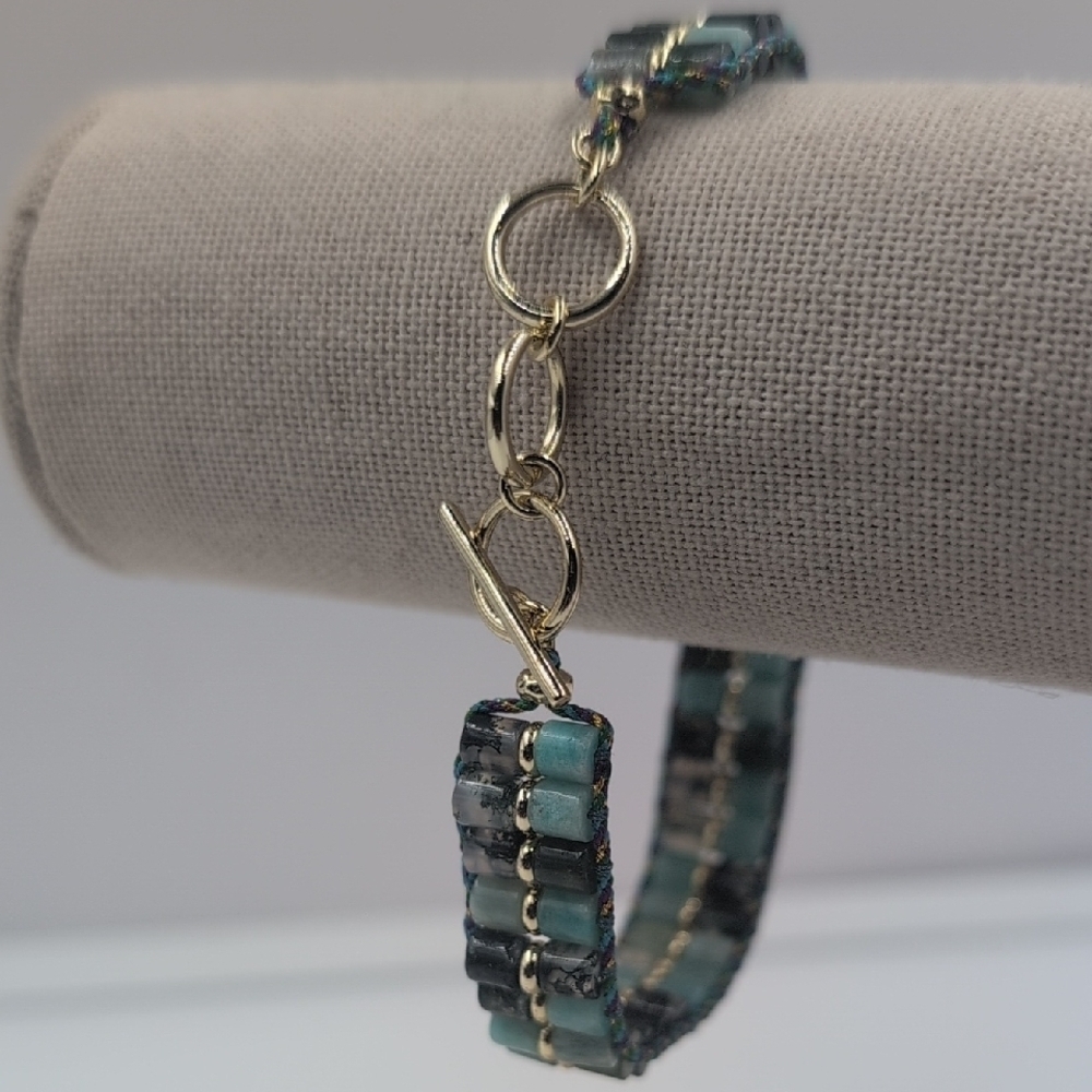 Kendra Scott Teal and Charcoal Beaded Bree Bracelet - Picture 5 of 7